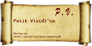 Petik Viviána névjegykártya